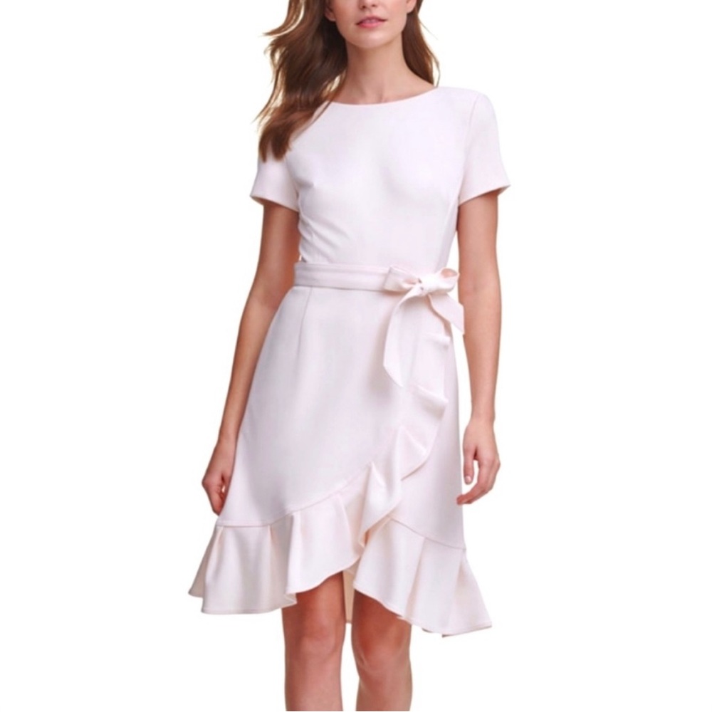 NWT Calvin Klein Ruffled Hem Short Sleeve Dress